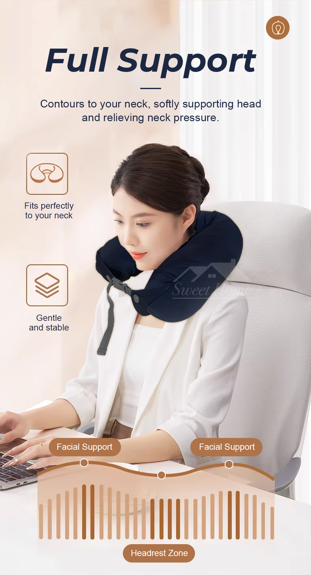 Ice-cooling Latex U-shaped Pillow-4